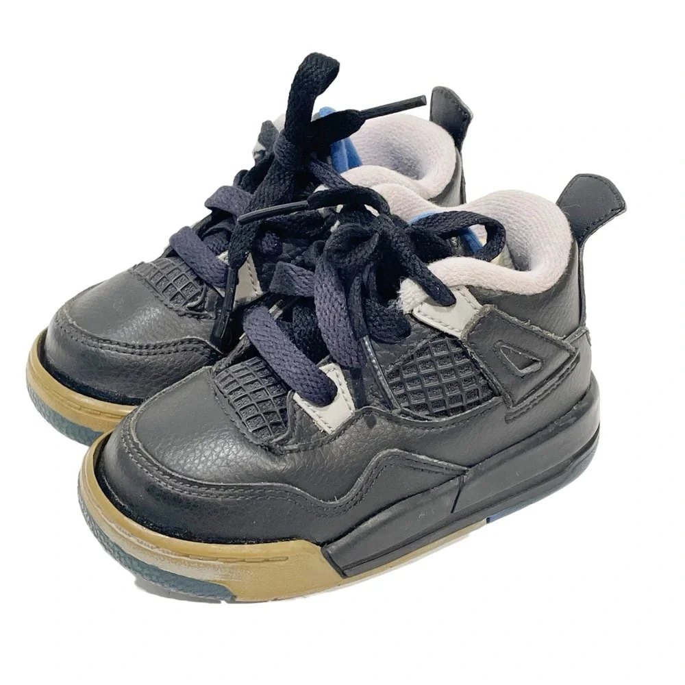 Nike Air Jordan 4 IV Baby Size 6C Retro Alternate Motorsport Black Sneaker‎